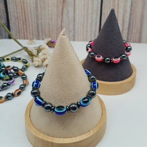 Pulsera Hamsa con cuentas curativas a la moda al por mayor, imán personalizado, <span class=keywords><strong>piedra</strong></span> Hematita y ágata para mujeres y hombres, regalo - Product Image 2