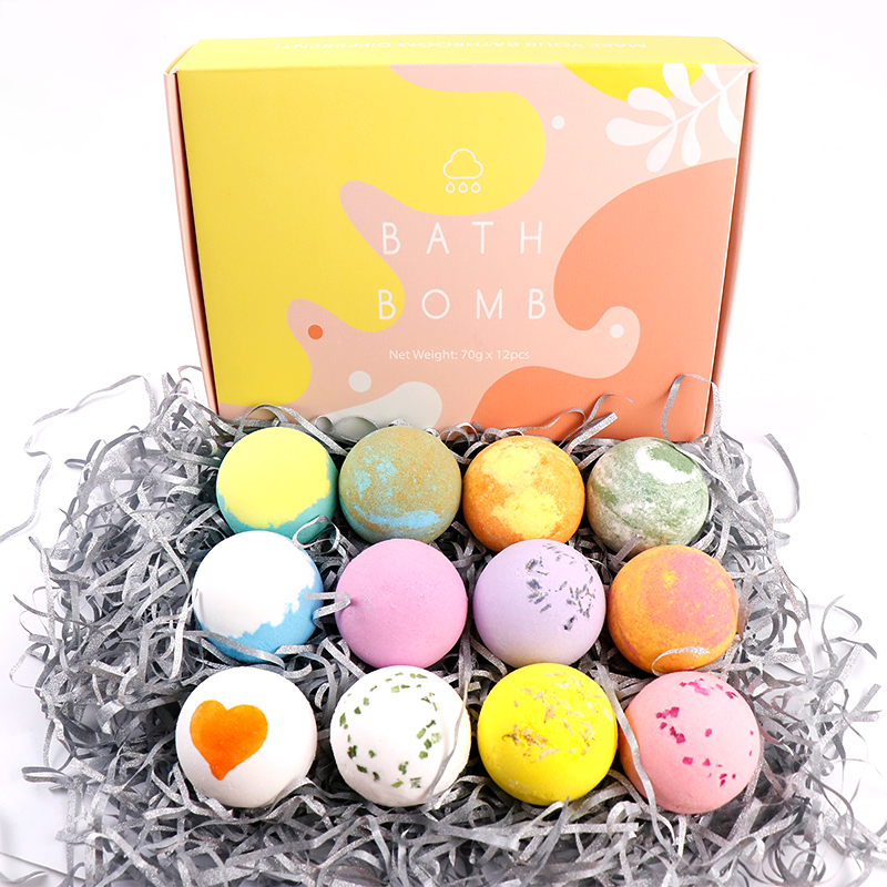 Высокое качество, низкий минимальный заказ, 70 г * 12 шт., многоцветные натуральные Бомбочки для ванны ручной работы, органические веганские Бомбочки для ванны
