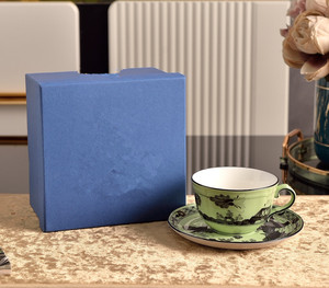 Tasses et assiettes en céramique de luxe haut de gamme, écologiques, minimalistes, pour le thé de l'après-midi à la maison, avec boîte cadeau - Product Image 4