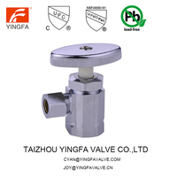 Sortie de compression de la vanne d'arrêt d'angle multi-tours en laiton sans plomb pour robinet évier de salle de bain Machine à laver chauffe-eau
