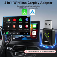 Adaptador Carplay inalámbrico Usb Adaptador E Android Auto Sem Fio 2 Em 1 Pl6 para iPhone Apple-Plug & Play Carplay Dongle Au