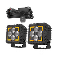 Projecteurs LED 4x4 de 3 pouces, 18W, 1296LM, 150m, Spot Amber DRL, Feux de Conduite, Étanche IP68 pour Jeep Wrangler Bronco