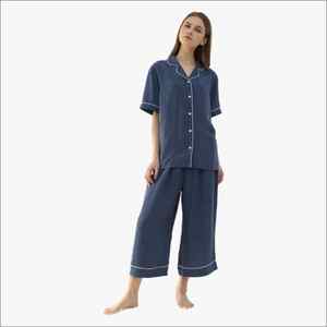 <b>Plus</b> <b>Size</b> <b>Women's</b> Luxury Summer Cool 100% Cotton Pajamas <b>Set</b> Breathable Sleepwear with Customizable Colors & Patterns - Product Image 1