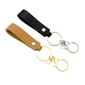 Genuine Leather Keychain Cord Cowhide Rectangular <b>Key</b> <b>Ring</b> For Men Women <b>Personalized</b> Gift Durable - Product Image 4
