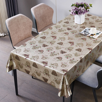 Nappe en PVC métallisé vert feuille RNPT avec support tissé, imperméable et anti-taches, imprimée pour table à manger