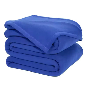 Manta de lana sólida azul océano de alta calidad, Polar manta de lana, ribete impermeable - Product Image 2