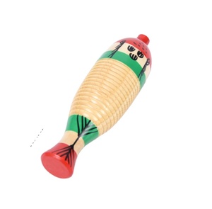 Ensemble de percussions Orff professionnel : Guiro grenouille et poisson en bois |   Grattoir à main et bloc de bois pour la musique - Product Image 4