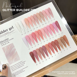 طلاء أظافر جل لامع بـ36 لونًا قابل للتخصيص، جل صلب بألوان وردية وعارية، جل بناء للأظافر غير سام - Product Image 6