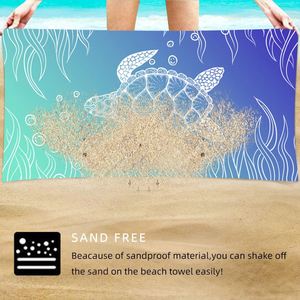 Serviette de plage rectangulaire en microfibre avec impression personnalisée par sublimation, résistante au sable, pour la natation et le surf - Product Image 3