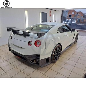 Diffuseur de pare-chocs arrière en fibre de carbone partielle brillante à tissage sergé, style Nismo, pour GTR R35 2008-2016, lèvre arrière de carrosserie - Product Image 2
