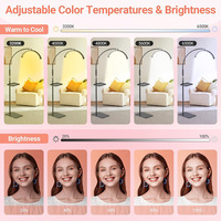Lampe de sol demi-lune en U de 18 pouces pour extensions de cils, tatouage des sourcils et travail de beauté en salon de manucure
