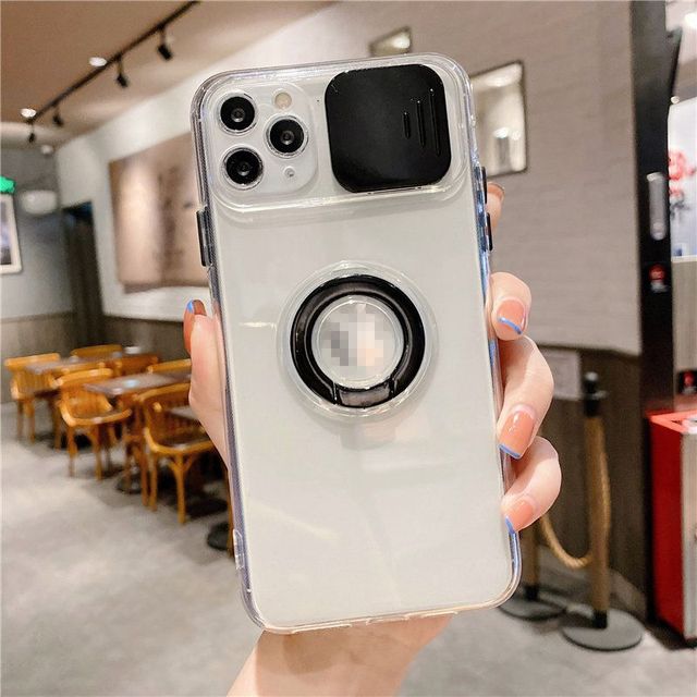 Camera Protection Ring Holder Phone Case for iPhone 12 11 13 Pro Max XR XS Max X 7 8 Plus 13, Shockproof Bumper Clear Back Cover