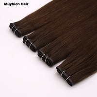 Extensions de cheveux humains à trame plate, double épaisseur, 100% cheveux vierges Remy, couleur naturelle, vente en gros