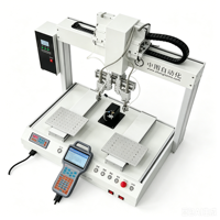 Machine à souder automatique à double tête abordable, robot de soudage de circuits imprimés programmable avec alimentation automatique pour réduire les coûts de main-d'œuvre
