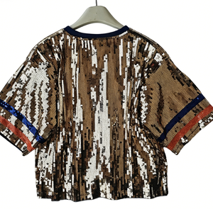 Wholesale Hot Selling Astross Houston Ladies Sequin Shirt <strong>Top</strong> Wear Ready to Ship Baseball Team New Style <strong>Sparking</strong> Party - Product Image 1