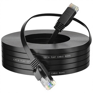 Factory Direct Flat Cat6 Network Cord Custom Length 32/30awg RJ45 Bare Copper Conductor Desk-Organized <b>Communication</b> <b>Cable</b> 1-30m - Product Image 1