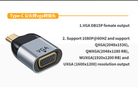 Produsen portabel usb 3.0 ke vga adaptor tipe C digunakan di Windows Laptop Android Tablet ponsel