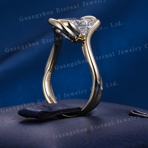 カスタムレディースS925シルバー10K 14K 18KソリッドゴールドIGI HPHT CVD 0.5ct-5ctエメラルドカットラボ成長ダイヤモンドエンゲージメントウェディングリング - Product Image 2