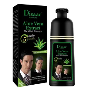 Disaar OEM Factory 5 Min Aloe Vera Hair Shampoos Fast Cover Grey Hair Colour Sampoo Natural Black Hair Dye Shampoo