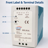 Alimentation électrique sur rail DIN MDR-100-24 24V 4A avec contact de relais DC OK pour la surveillance du système, armoire de contrôle industrielle