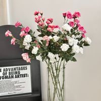 Bouquet de roses artificielles réalistes à têtes multiples pour la décoration du salon, arrangements floraux faits à la main, fleurs longue durée