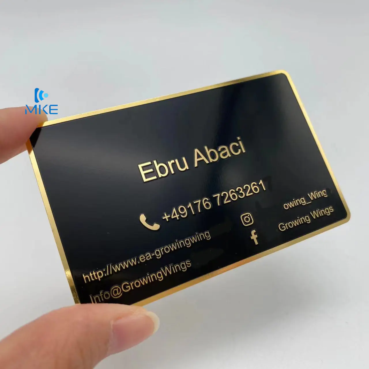 Luxury hot gold and black metal business visiting name cards with logo