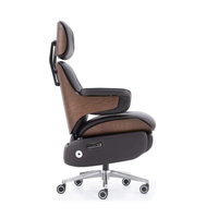 Chaise de bureau électrique de direction inclinable en cuir, siège d'ordinateur réglable en hauteur, base pivotante en métal pour bureau à domicile
