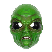 Nouveauté Masque d'Alien en Plastique Vert Amusant pour Halloween, Idéal pour les Thèmes Fantastiques et Sci-Fi, Cosplay, Mascarade et Fêtes