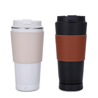 Tasse à café sans BPA en acier inoxydable blanc 304 en gros thermostatique portable intelligent USB pour le chauffage de l'eau de la voiture