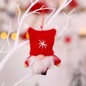 Nouvelles décorations de noël <span class=keywords><strong>laine</strong></span> tricotée poupée sans visage créative petite figurine arbre de noël décor suspendu - Product Image 6