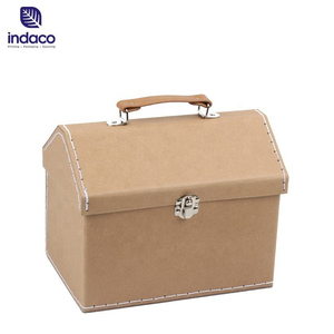 2026 Creative Retro House Shaped Cardboard Toy Luggage with Handle Attractive Luggage Wholesale - Product Image 5