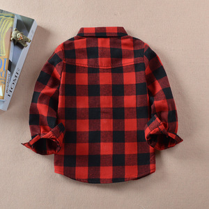Enfants vêtements printemps automne enfants à manches longues chaud flanelle chemises filles coton bébé garçons Plaid polaire <span class=keywords><strong>chemise</strong></span> - Product Image 2