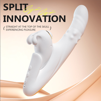 Vibromasseur double tête en silicone pour stimulation du point G et clitoridienne, avec fonctions de succion et de poussée, modulaire et détachable, pour femmes