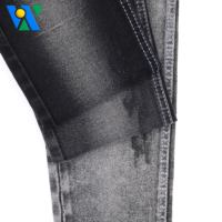 Tela vaquera elástica TR de 10,5 oz, dos lados, negra, media alta elasticidad, RHT, tela vaquera tejida de sarga, fabricante de rollos de tela vaquera