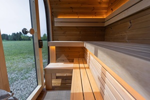 Baño <span class=keywords><strong>de</strong></span> Madera para Exterior, <span class=keywords><strong>de</strong></span> Madera Termotratada o Cedro, para Sauna, con Ventanas Panorámicas. Con porche - Product Image 6