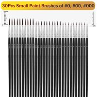 BOMEIJIA 30 pinceaux professionnels miniatures à lignes fines – Pinceaux d'artiste de précision à manche noir et poils pointus pour la peinture