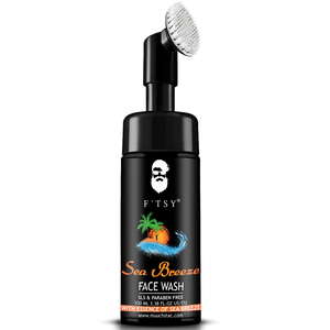 Etiqueta privada Etiqueta vegana Sea Breeze Face Wash Blanqueamiento Limpiador facial con cepillo de silicona para hombres - Product Image 1