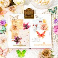 40 pièces Autocollants pour animaux de compagnie Parfum de fleur Weiyi Series Bronzing Flower Hand Account DIY Material Decoration Stickers 6 Models