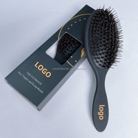 Brosse à cheveux en poils de sanglier pour extensions et perruques, blanche mate, vente en gros directe usine, logo personnalisé, pour cheveux bouclés, pour femmes