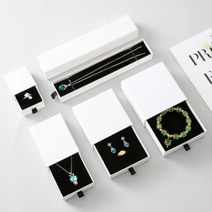 EleQeen Recyclable <b>Paper</b> Cardboard Modern Travel Jewelry Packaging Custom Logo Drawstring <b>Box</b> for Necklace <b>Storage</b> Gifts Display - Product Image 2