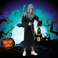 Costume Halloween Homme à Capuche - Tenue Cosplay Effrayante Haut + Pantalon En Polyester