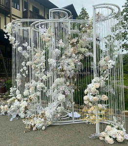 Décor de mariage en métal doré blanc, forme en S, découpe transparente, pour arrière-plan de <span class=keywords><strong>portique</strong></span> - Product Image 4