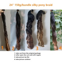 Extensions de tresses au crochet synthétiques soyeuses pour cheveux ondulés - PDH1 14-24 pouces 150g, double trame haute qualité