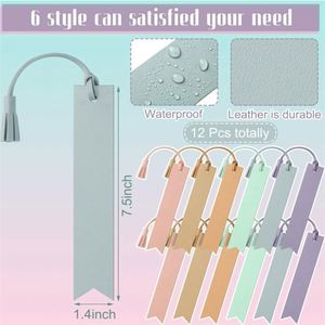 Colorful PU <b>Bookmarks</b> Tassel Pendant Read the Written Labels Office Gifts Enterprise Customized LOGO Wholesale - Product Image 3