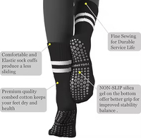 Chaussettes de sport en coton pour femmes, chaussettes antidérapantes en silicone pour femmes et hommes