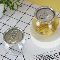 Bouteille transparente en plastique de 210 ml avec bouchon en aluminium, idéale pour le thé, les boissons gazeuses, les jus, la bière et le café – Design élégant
