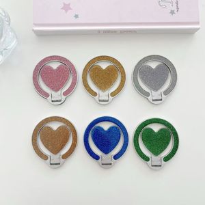 Folding Phone Stand Glitter Heart Ring Buckle For Desktop Office Use Apple iPhone Compatible Plastic Material - Product Image 4