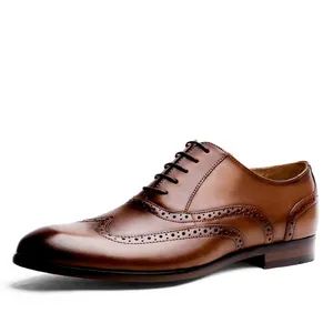 Klasik Lüks marka İngiliz Tarzı Resmi Ayakkabı Erkekler Elbise deri ayakkabı El Yapımı Ofis Ayakkabı