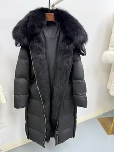 OUDINA <span class=keywords><strong>Manteau</strong></span> long en duvet de canard blanc luxueux pour femmes, col en fourrure de renard épaisse, veste chaude pour l'<span class=keywords><strong>hiver</strong></span> - Product Image 6