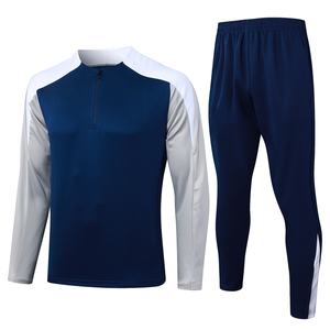 Großhandel Fußballmannschaftskleidung Feuchtigkeitsableitende Sportbekleidung Halber Reißverschluss Langarm und Lange Hose Trainingsanzug Riyadh - Product Image 1